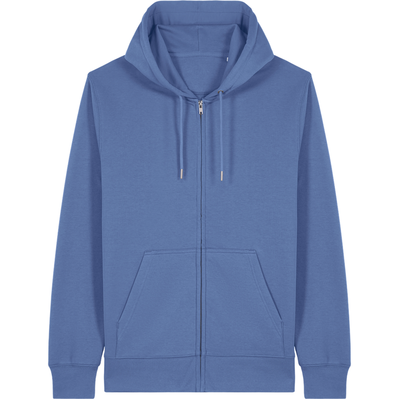 Sweat à capuche zippé unisexe Connector 2.0 à plat, coloris Bright Blue