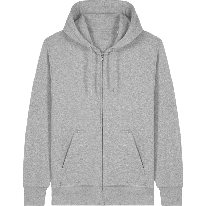 Sweat à capuche zippé unisexe Connector 2.0 à plat, coloris Heather Grey