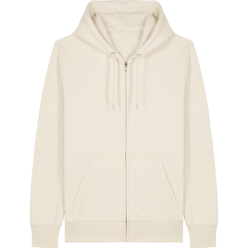 Sweat à capuche zippé unisexe Connector 2.0 à plat, coloris Natural Raw