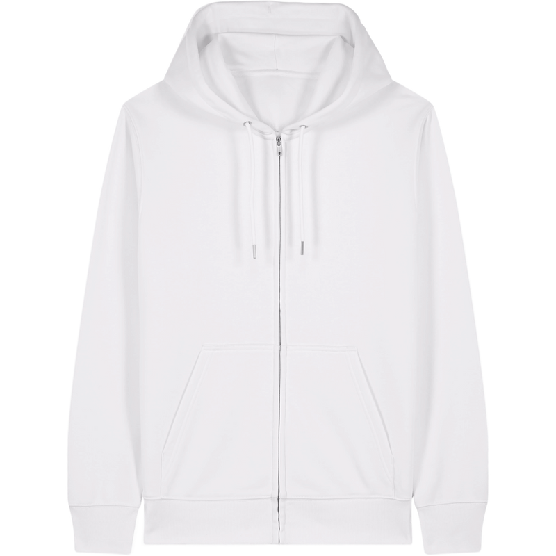 Sweat à capuche zippé unisexe Connector 2.0 à plat, coloris White
