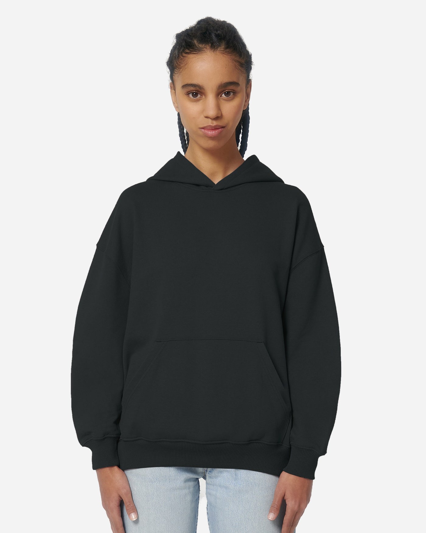 Sweat à capuche unisexe Cooper Dry porté, coloris Black