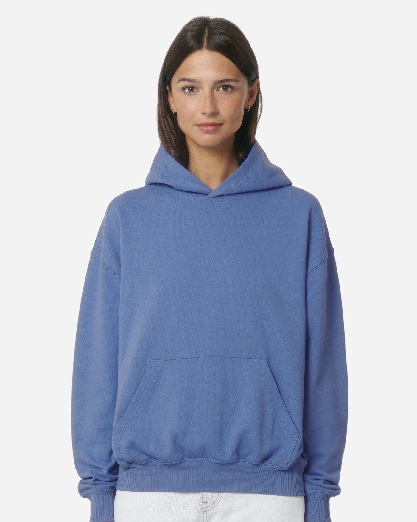 Sweat à capuche unisexe Cooper Dry porté, coloris Bright Blue