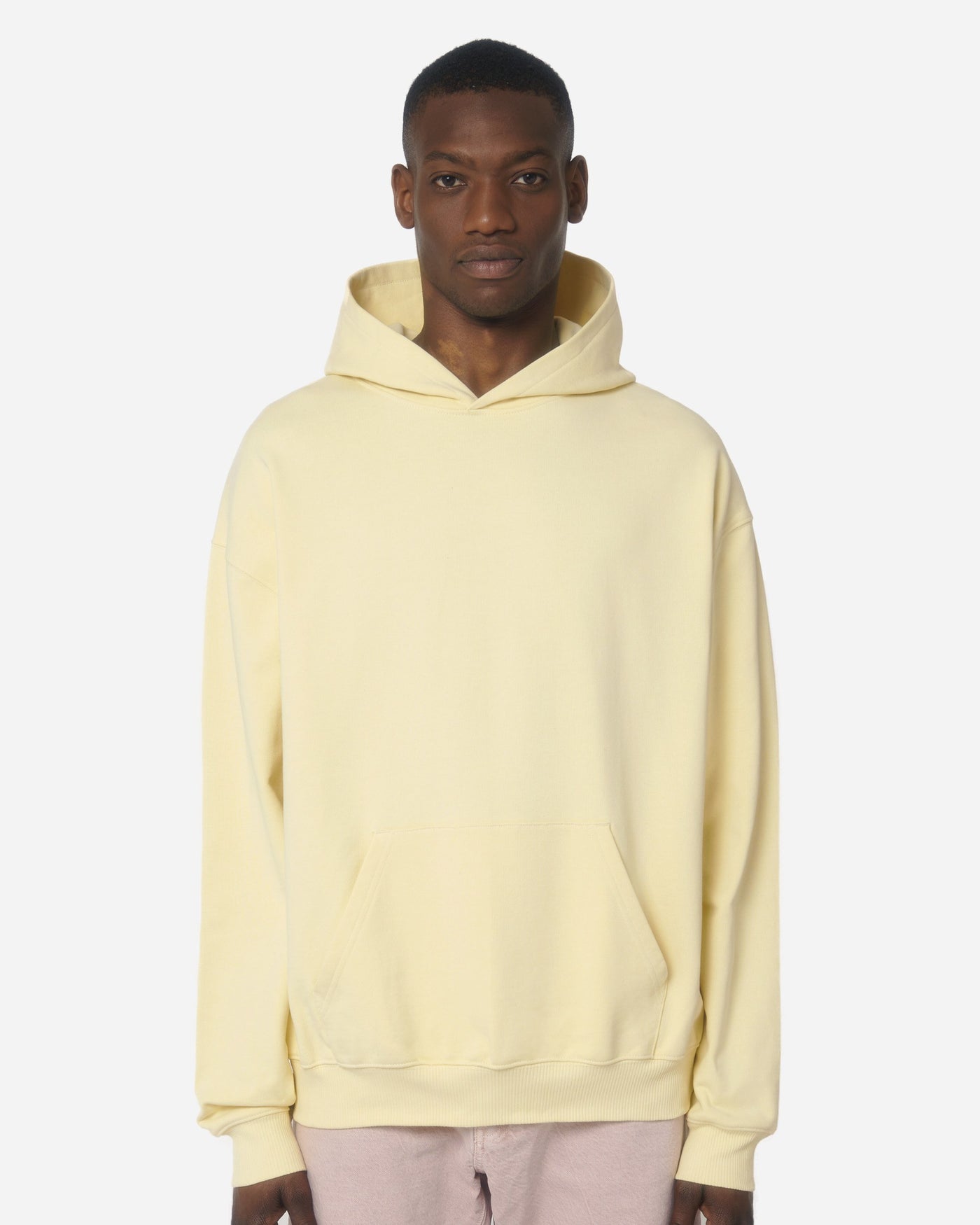 Sweat à capuche unisexe Cooper Dry porté, coloris Butter