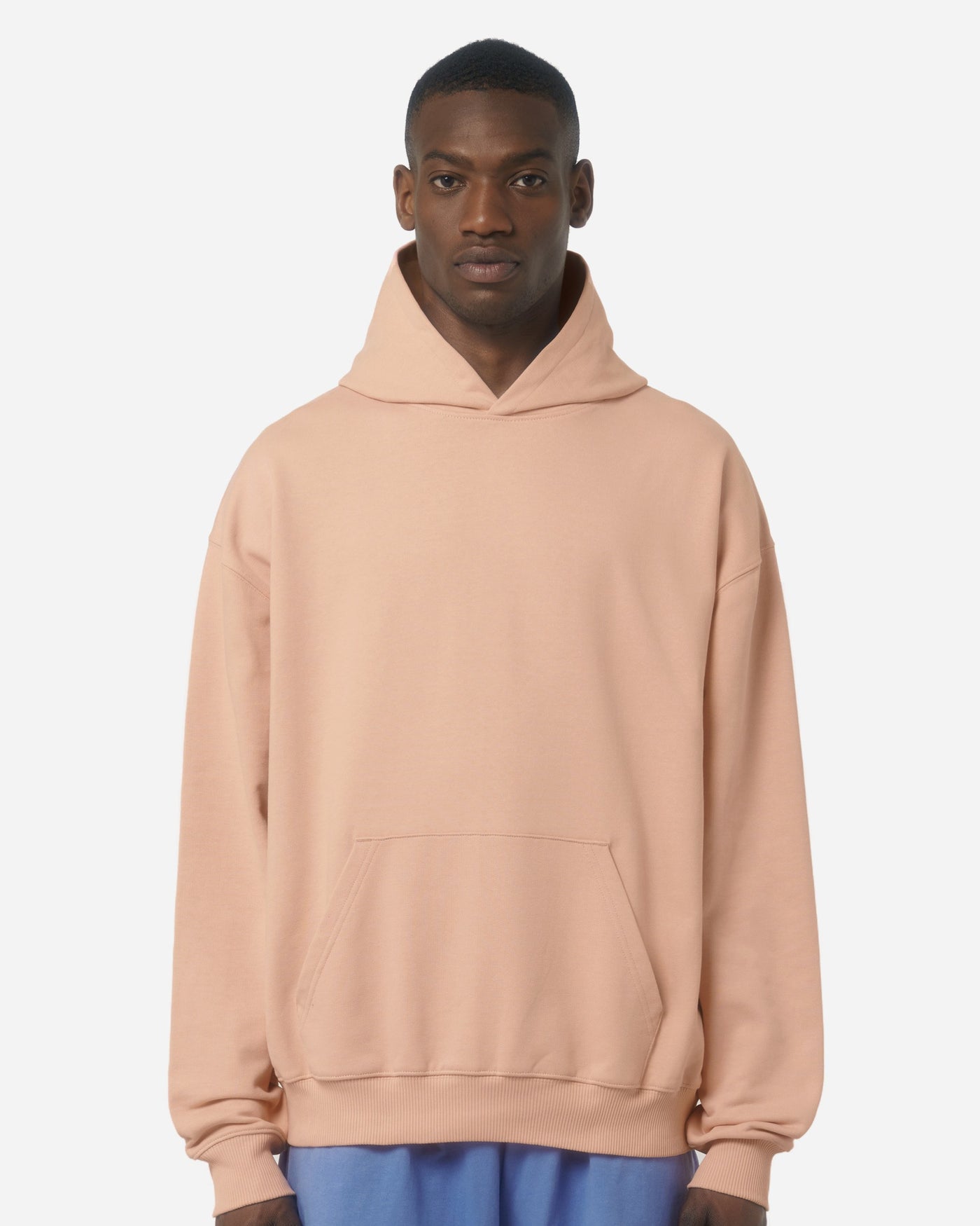 Sweat à capuche unisexe Cooper Dry porté, coloris Fraiche Peche