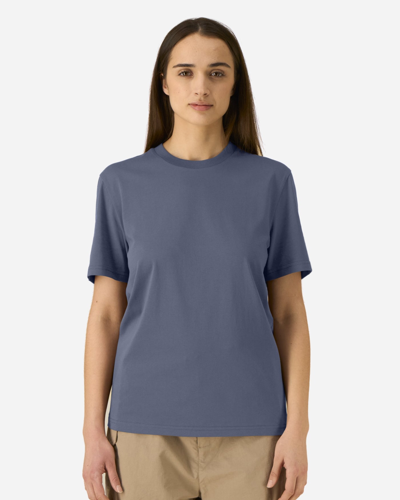 T-shirt unisexe Crafter porté, coloris Blue Grey