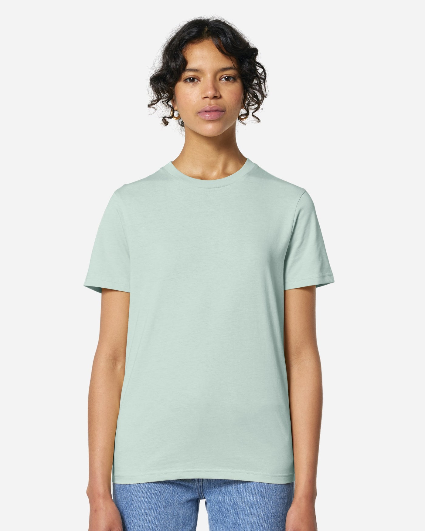 T-shirt unisexe Crafter Couleurs porté, coloris Caribbean Blue