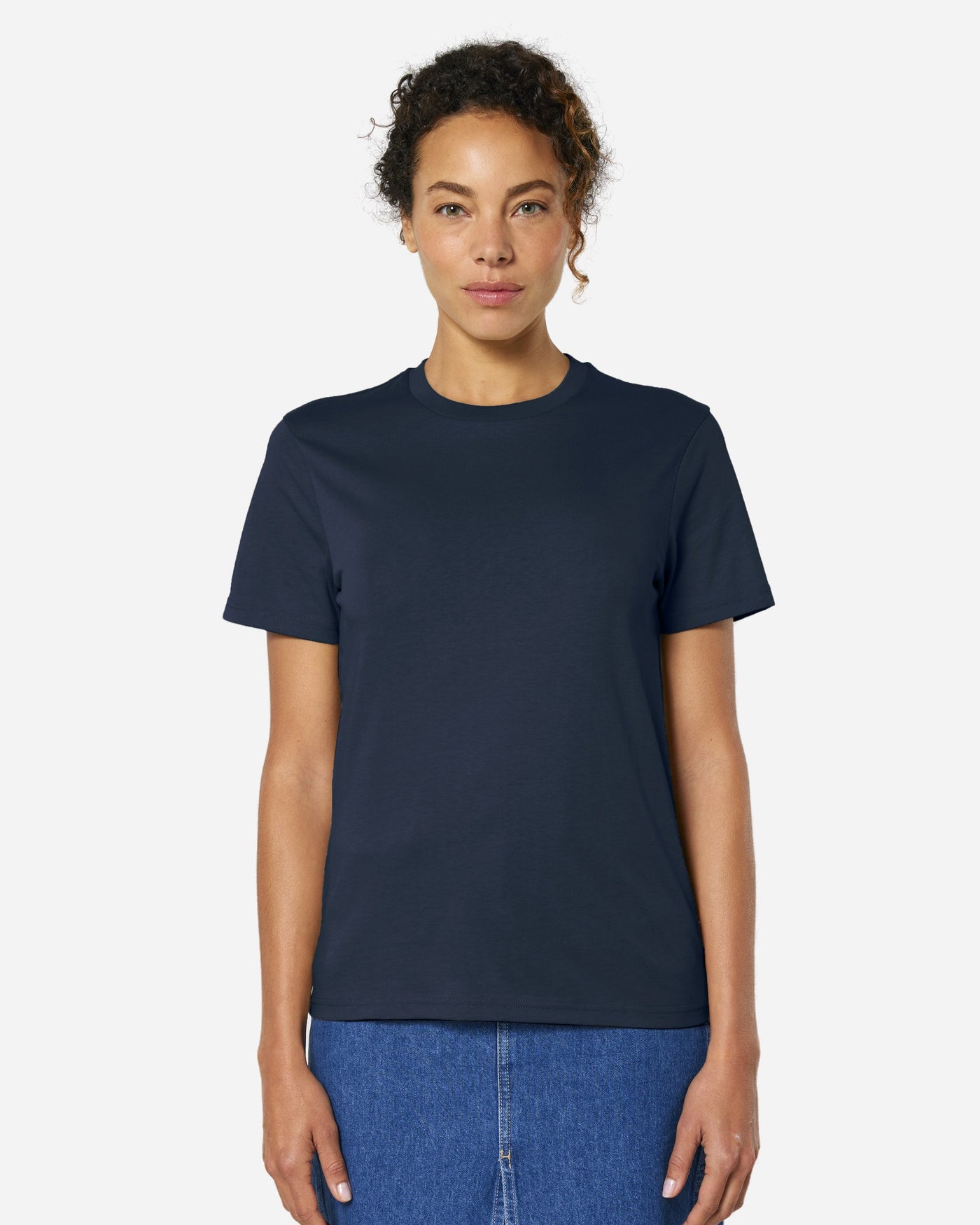 T-shirt unisexe Crafter porté, coloris French Navy