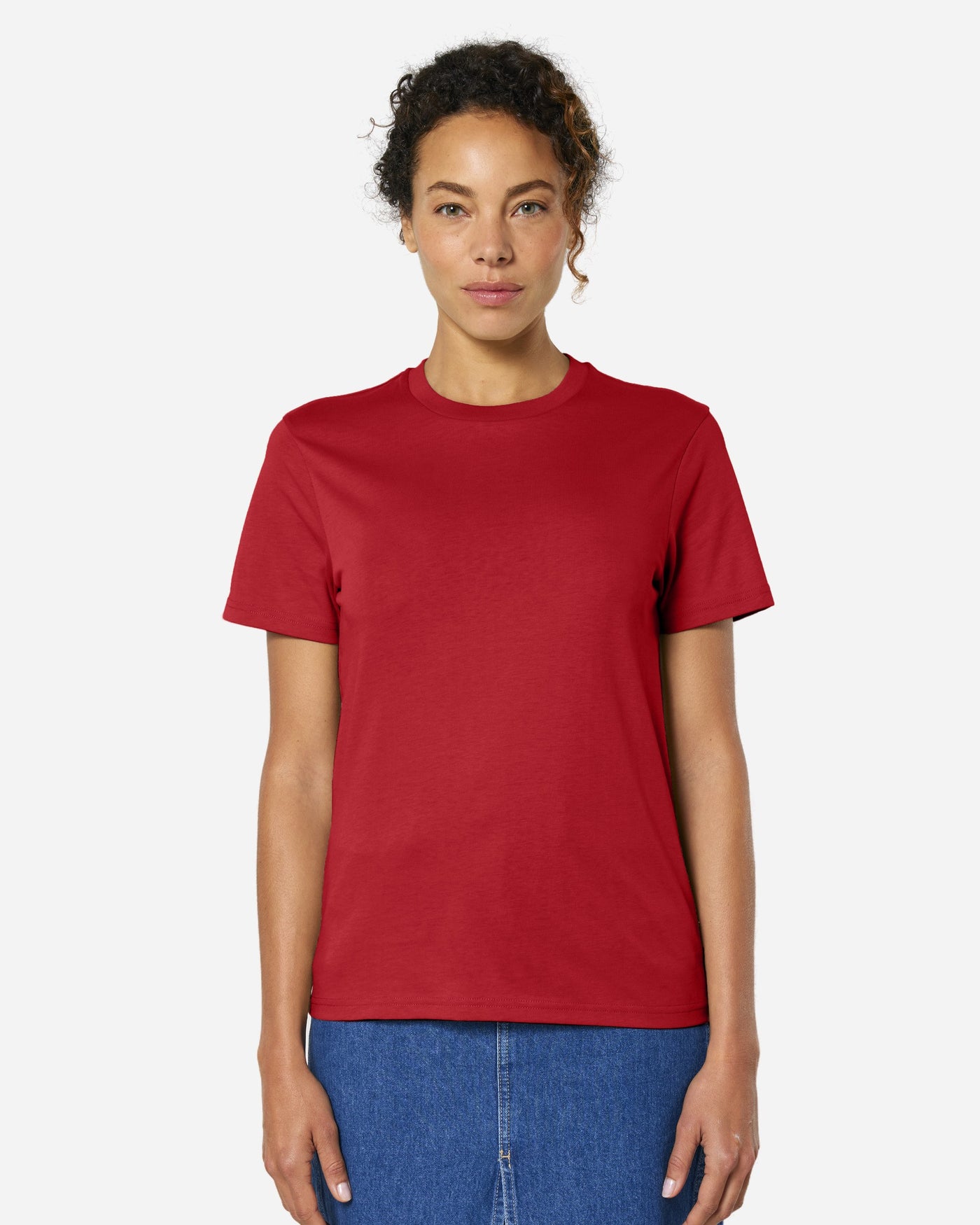 T-shirt unisexe Crafter porté, coloris Red