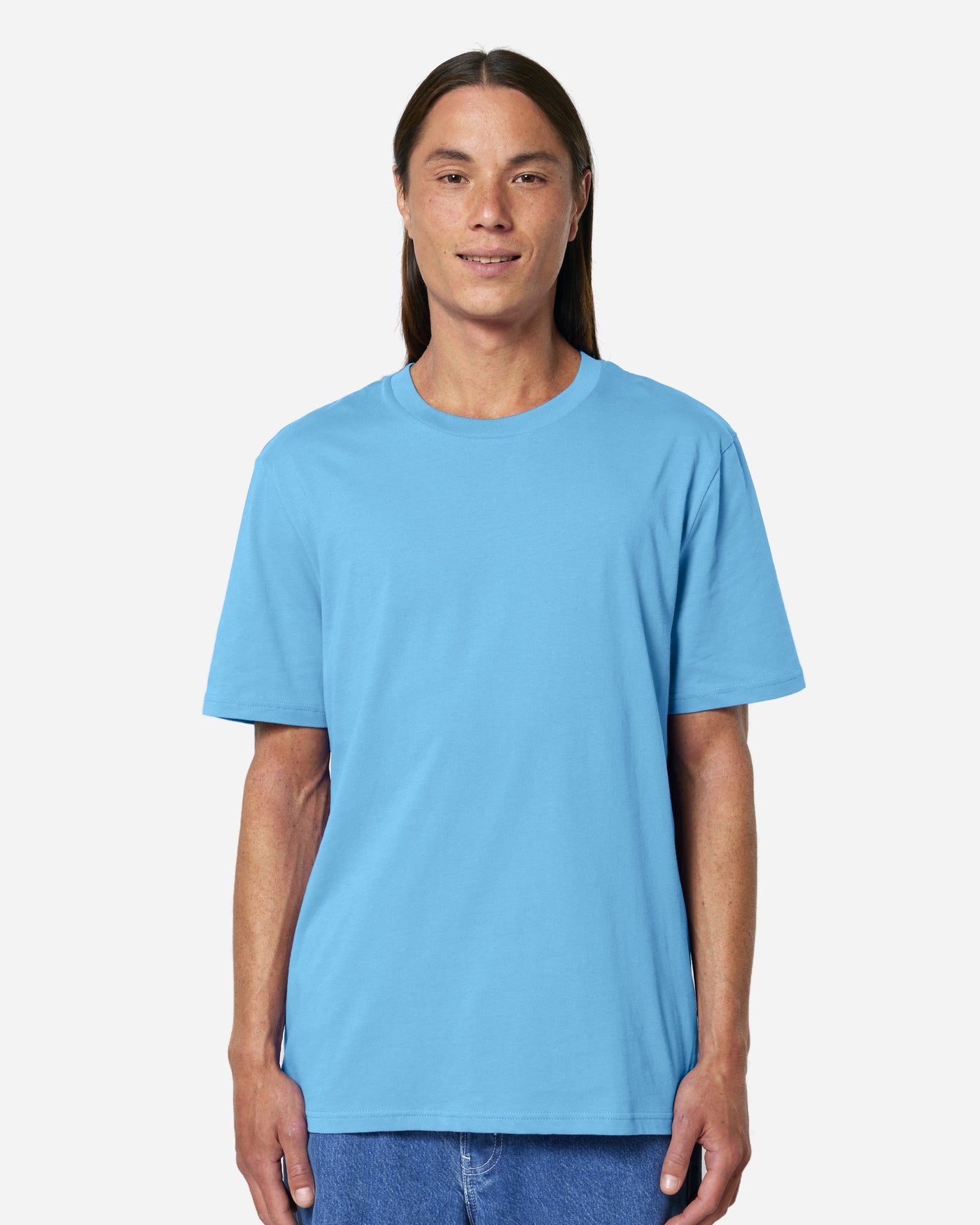 T-shirt Creator 2.0 porté, coloris Aqua Blue