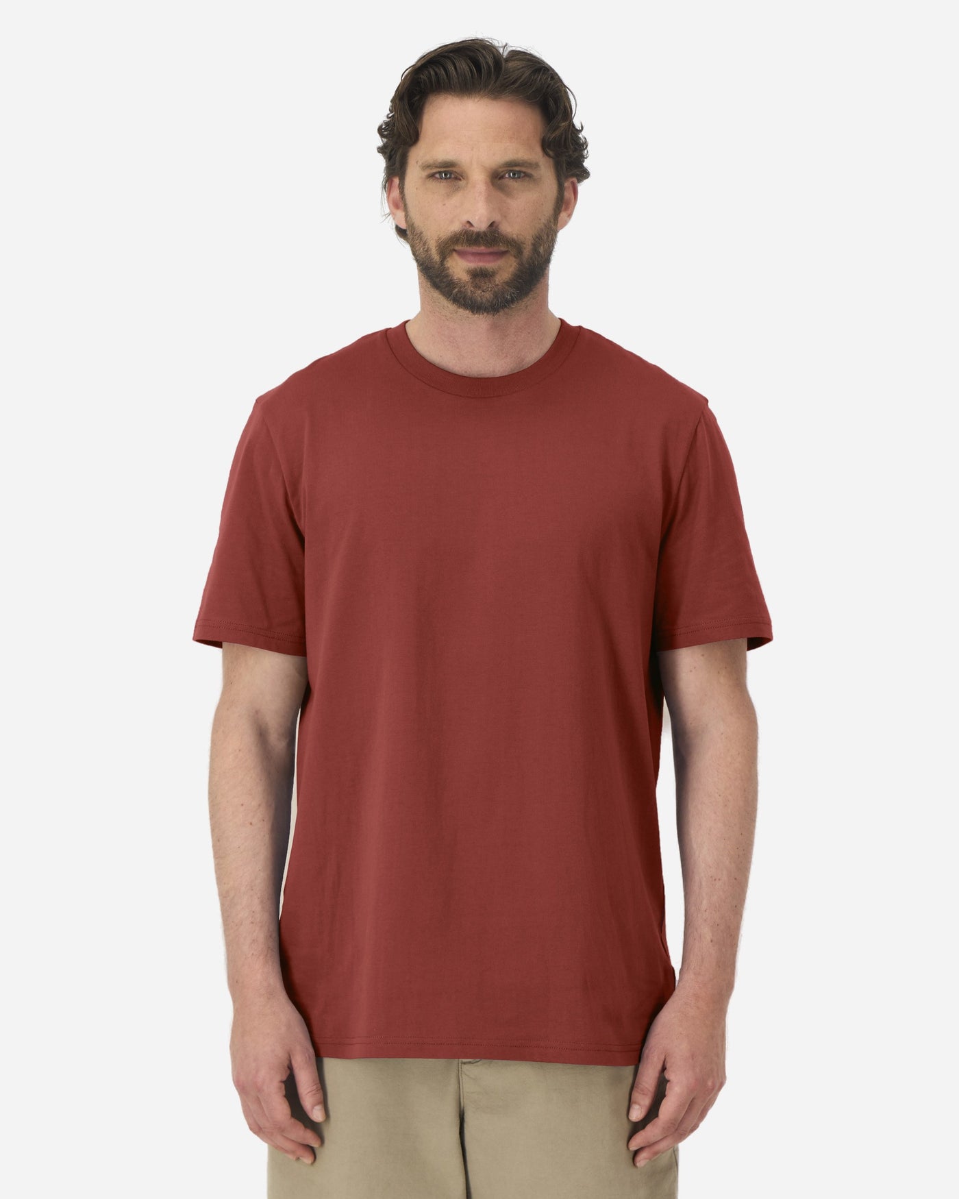T-shirt unisexe Creator 2.0 Couleurs porté, coloris Earthy Red