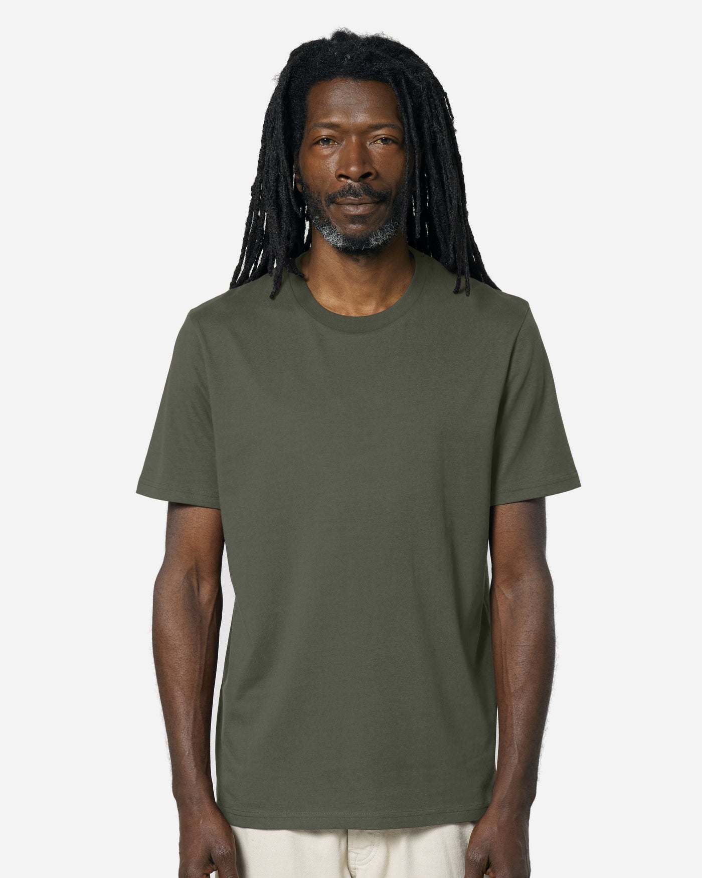 T-shirt unisexe Creator 2.0 porté, coloris Khaki
