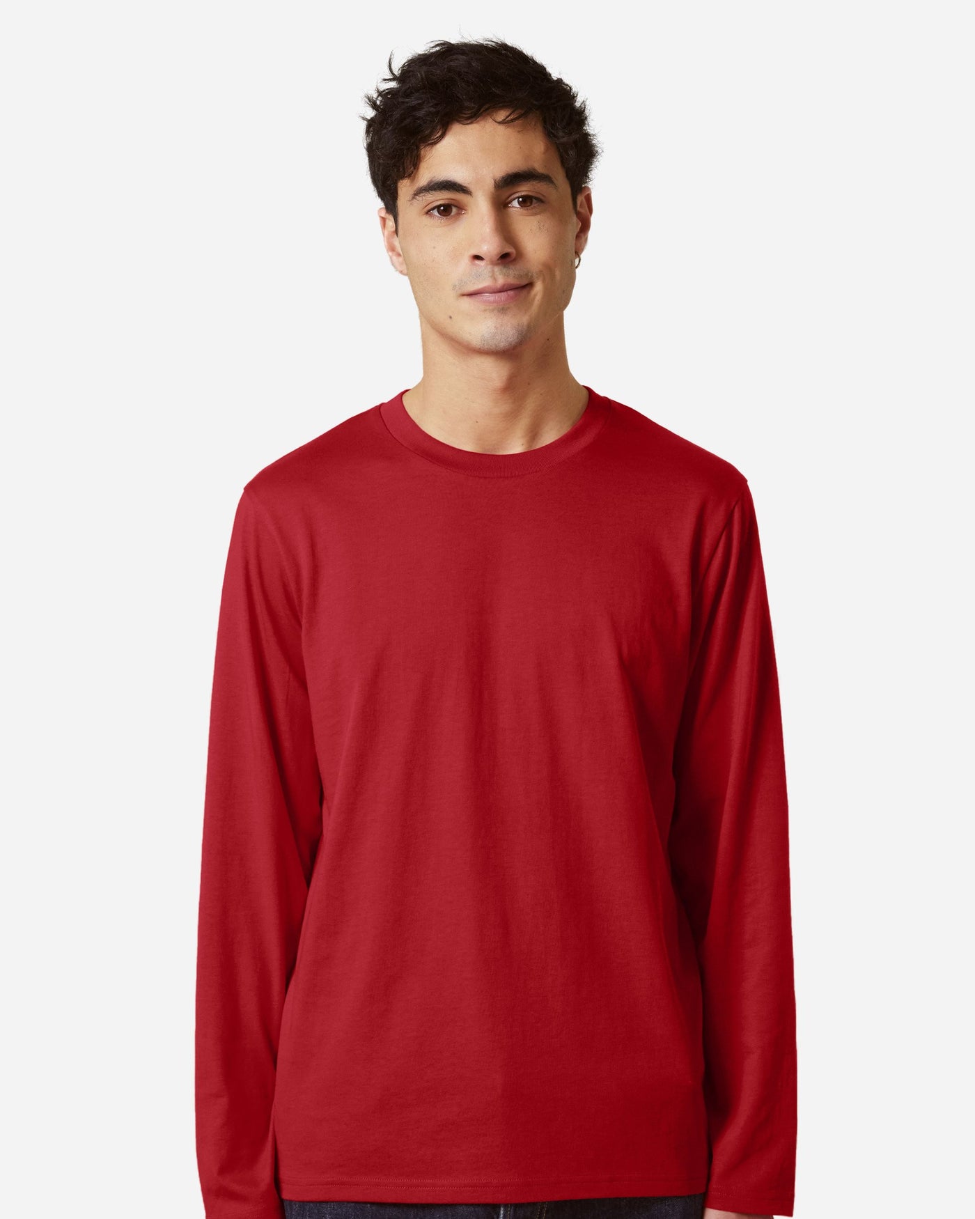 T-shirt unisexe Creator 2.0 Long Sleeve porté, coloris Red