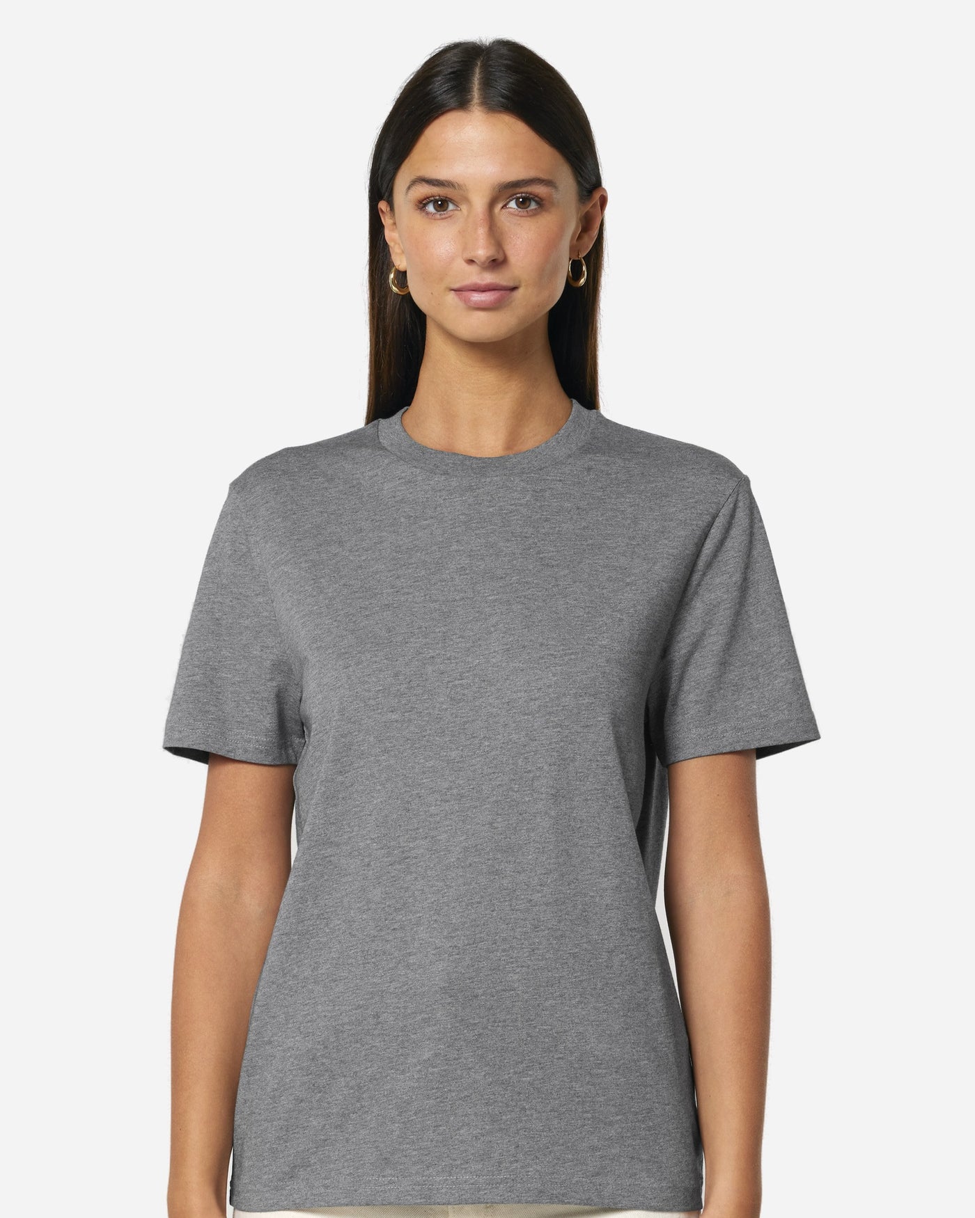 T-shirt unisexe Creator 2.0 porté, coloris Mid Heather Grey