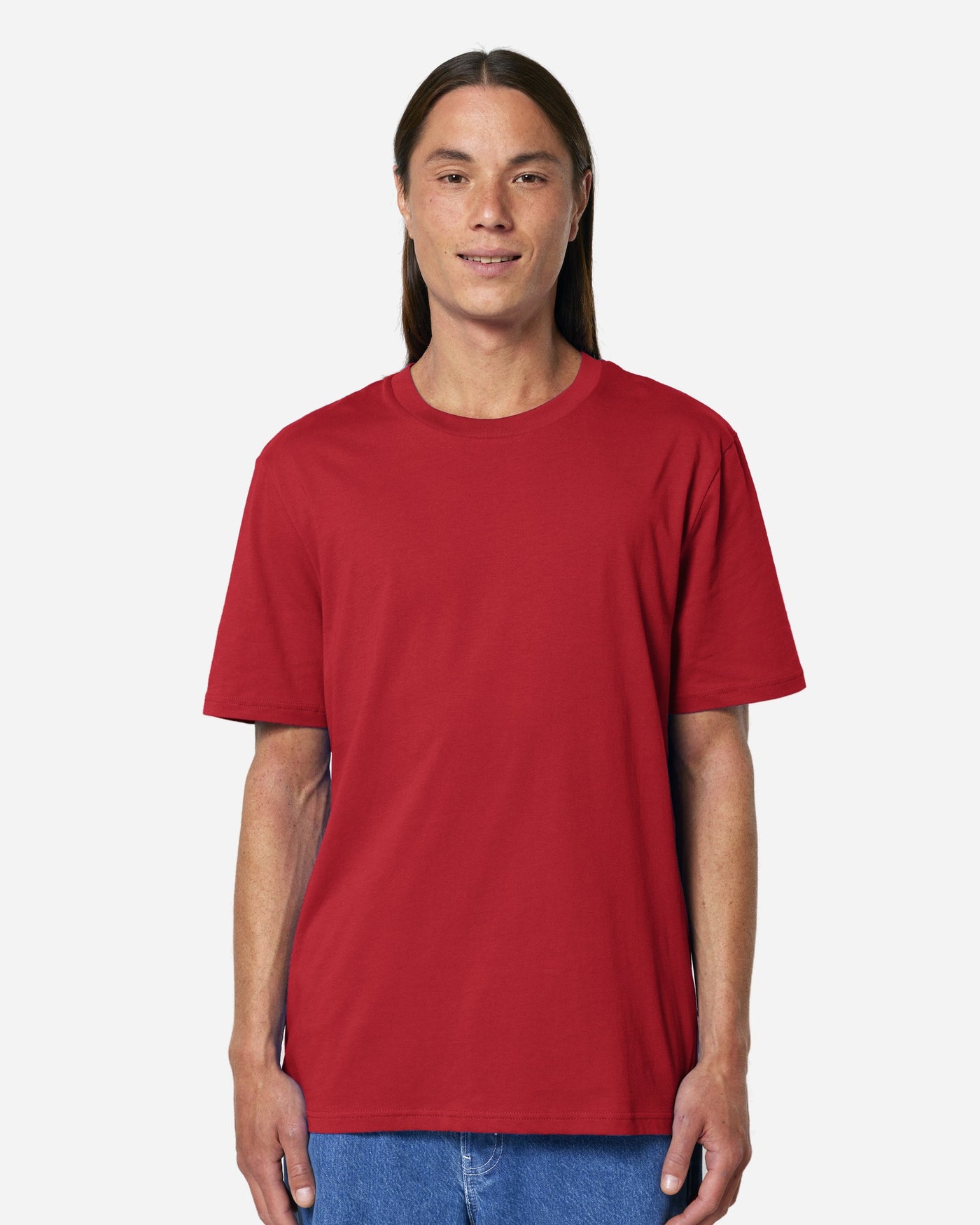 T-shirt unisexe Creator 2.0 porté, coloris Red