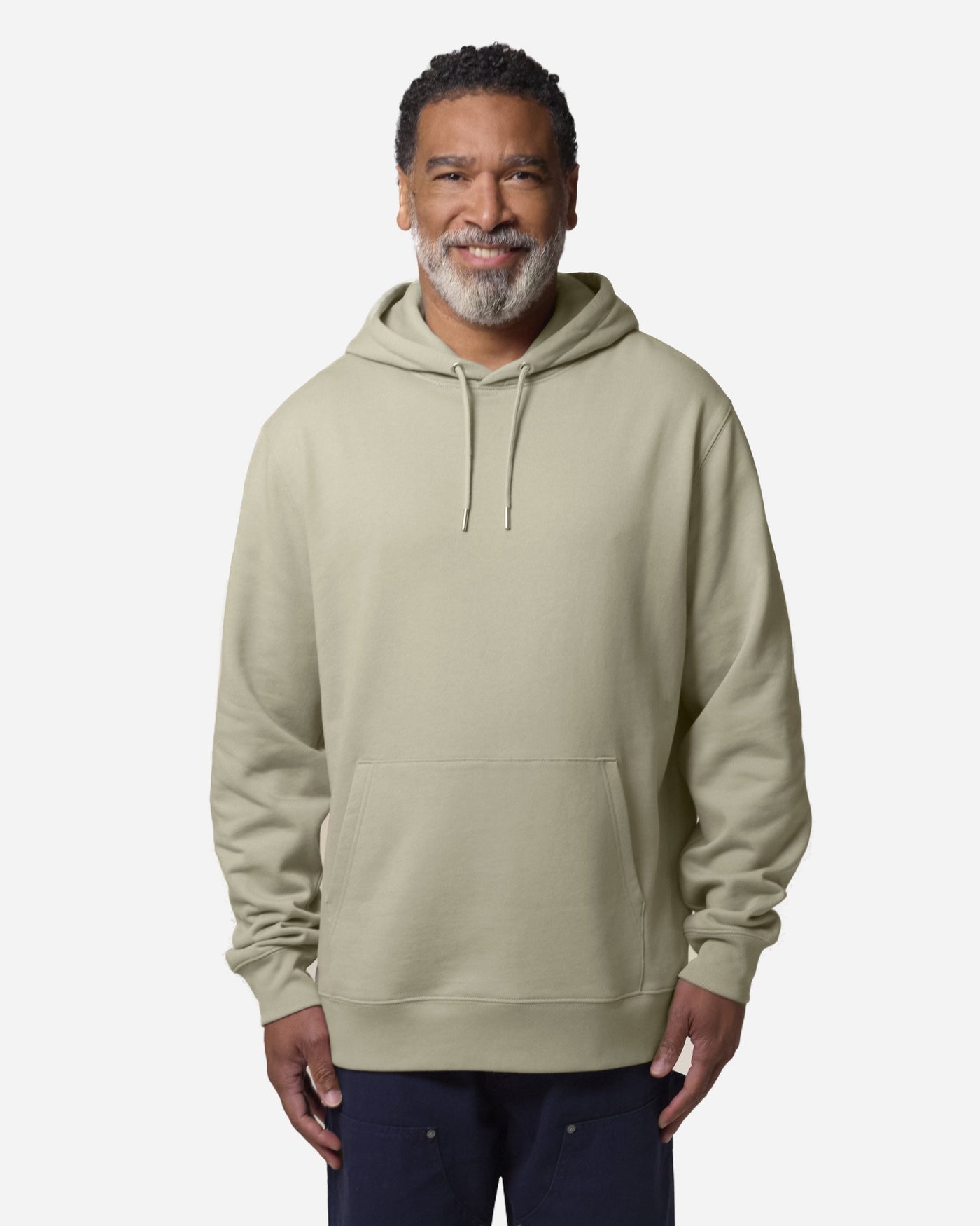 Sweat à capuche unisexe Cruiser 2.0 porté, coloris Stone