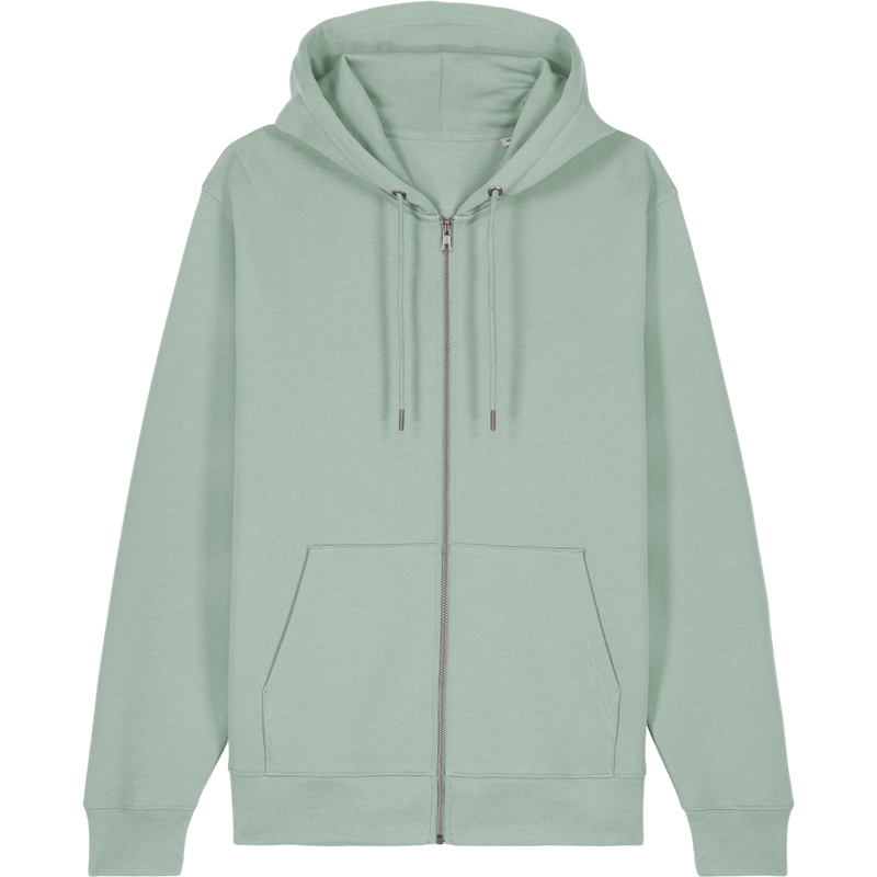 Sweat à capuche zippé unisexe Cultivator 2.0 à plat, coloris Aloe
