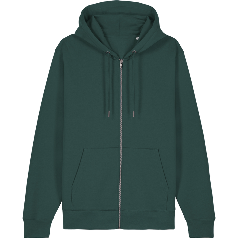 Sweat à capuche zippé unisexe Cultivator 2.0 à plat, coloris Glazed Green
