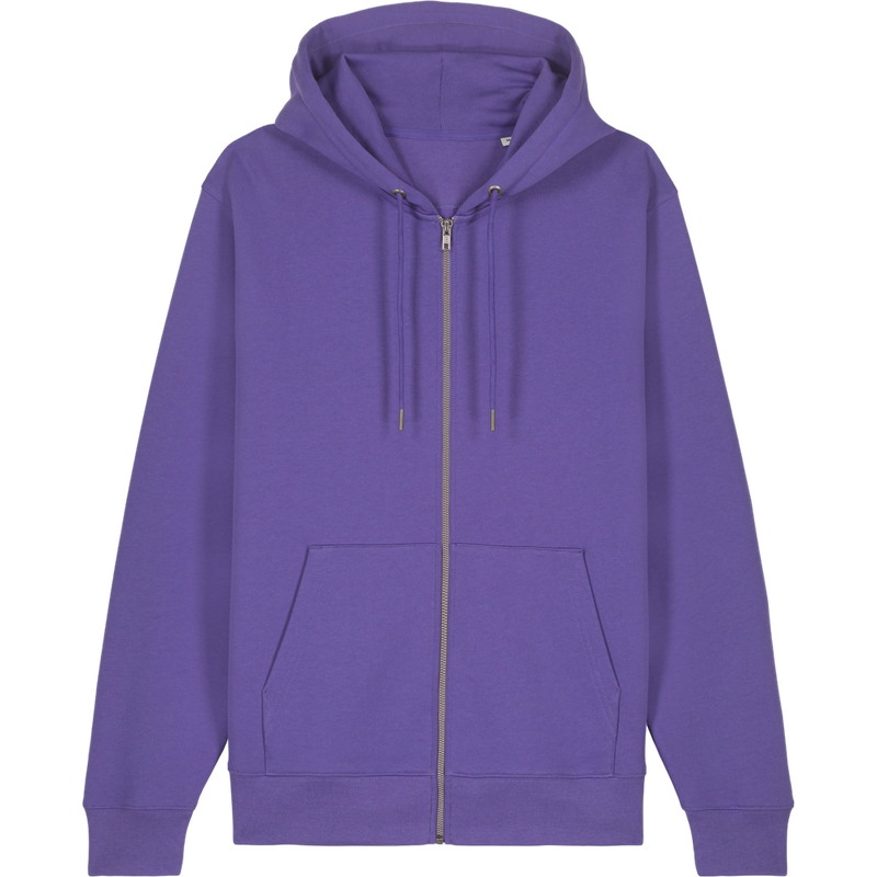 Sweat à capuche zippé unisexe Cultivator 2.0 à plat, coloris Purple Love