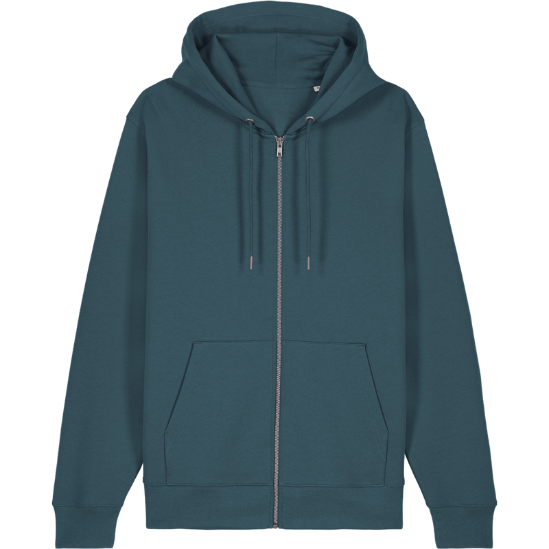 Sweat à capuche zippé unisexe Cultivator 2.0 à plat, coloris Stargazer