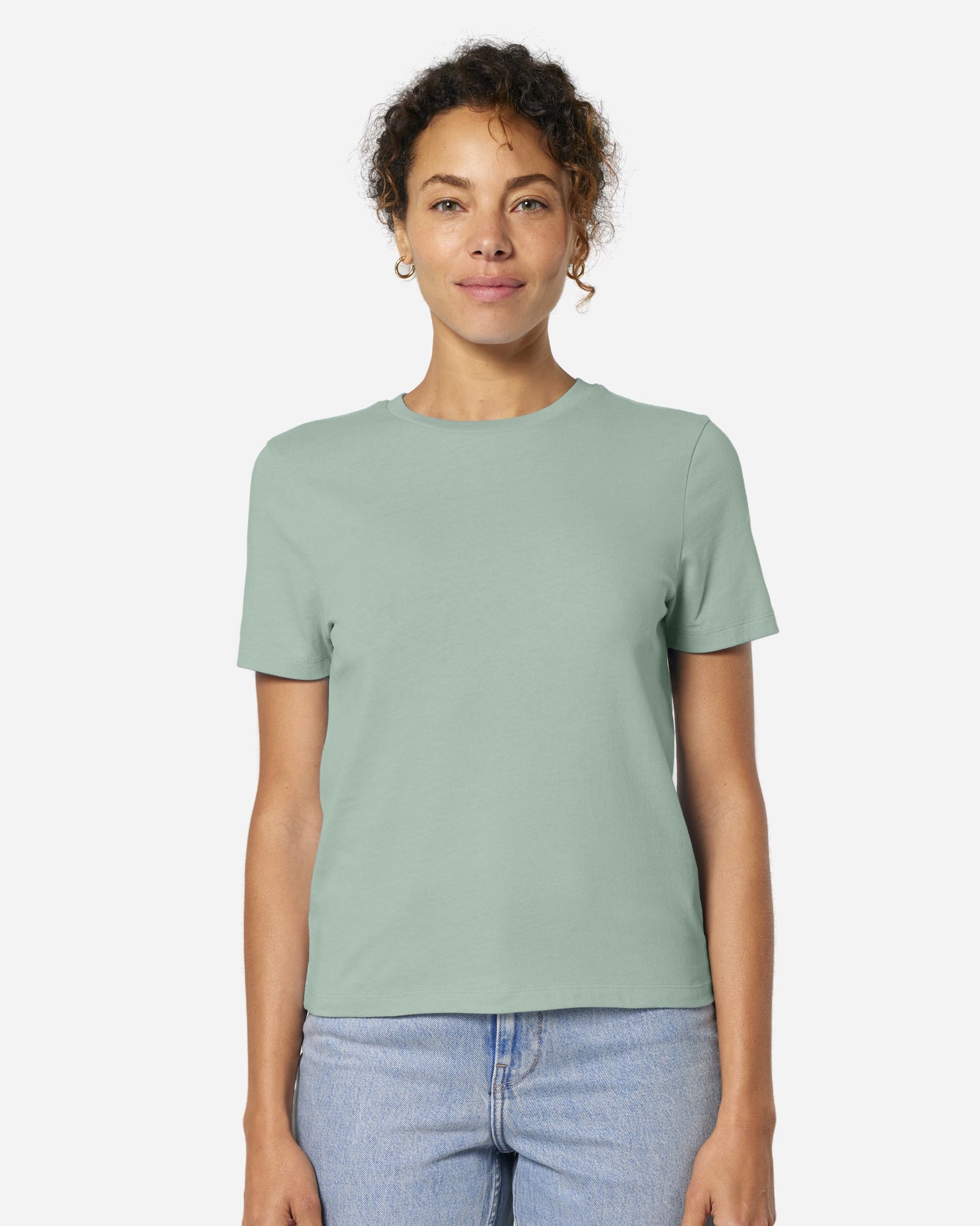 T-shirt femme Stella Ella porté, coloris Aloe