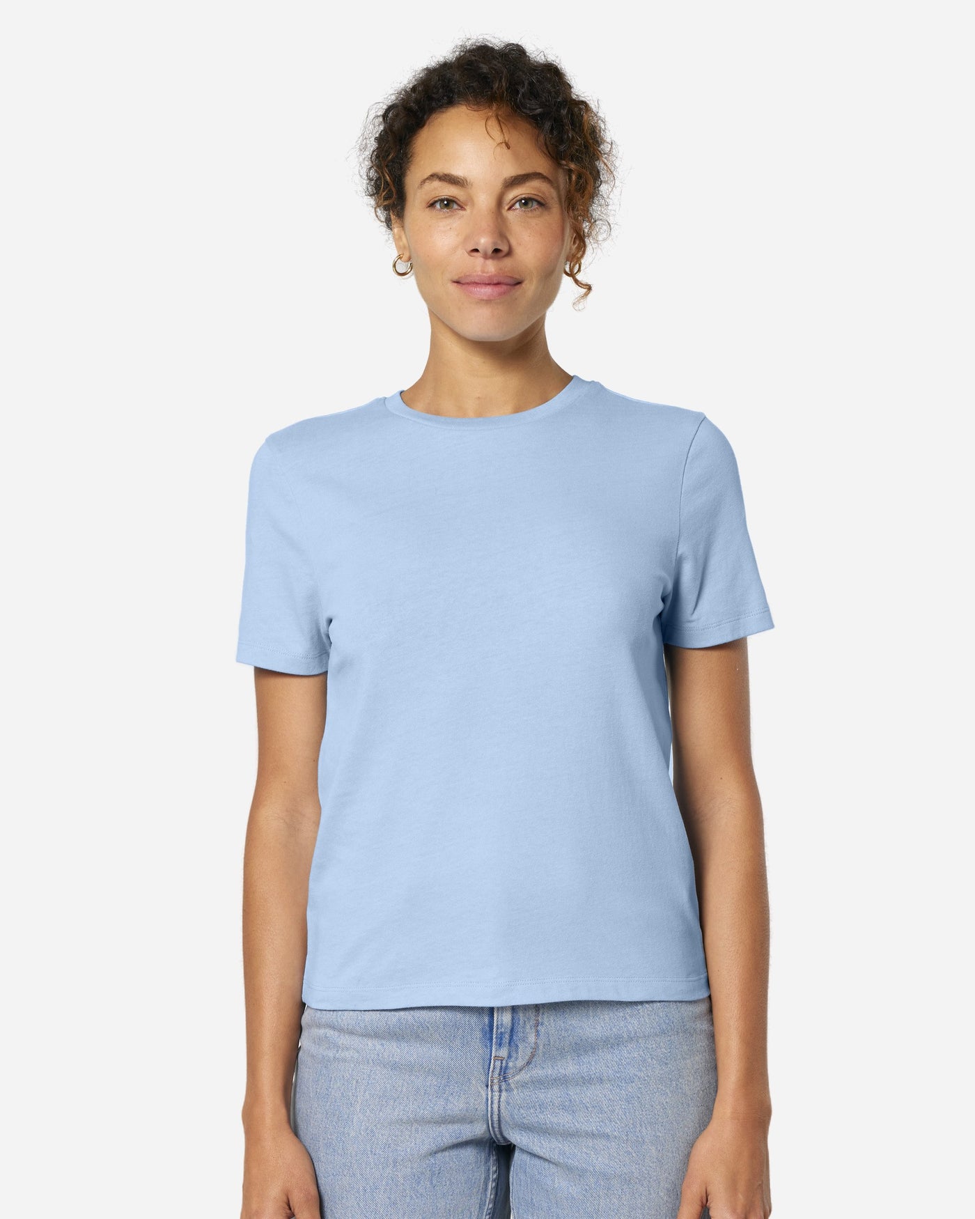 T-shirt femme Stella Ella porté, coloris Blue Soul