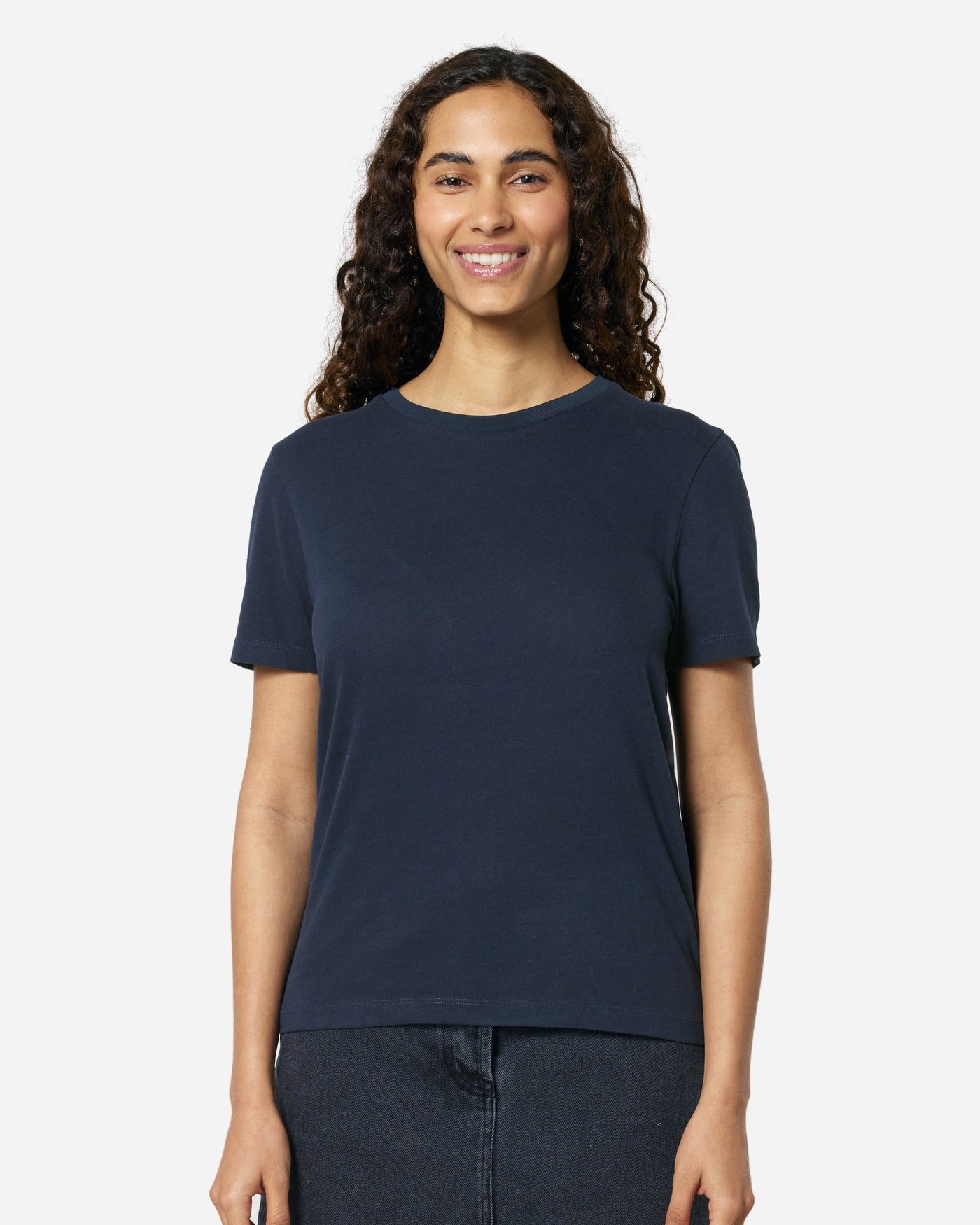 T-shirt femme Stella Ella porté, coloris French Navy