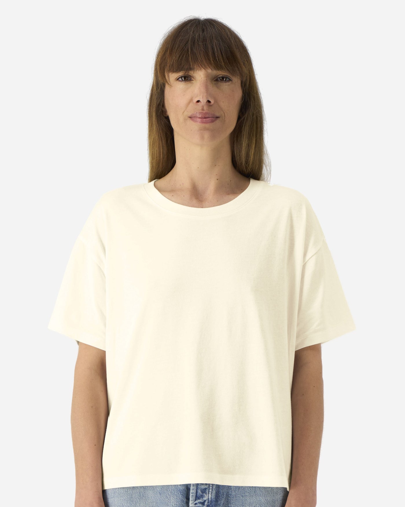 T-shirt femme Stella Etta porté, coloris Cream