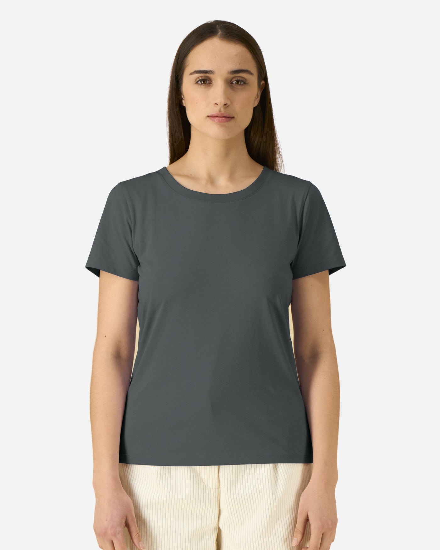 T-shirt femme Stella Expresser 2.0 porté, coloris Anthracite