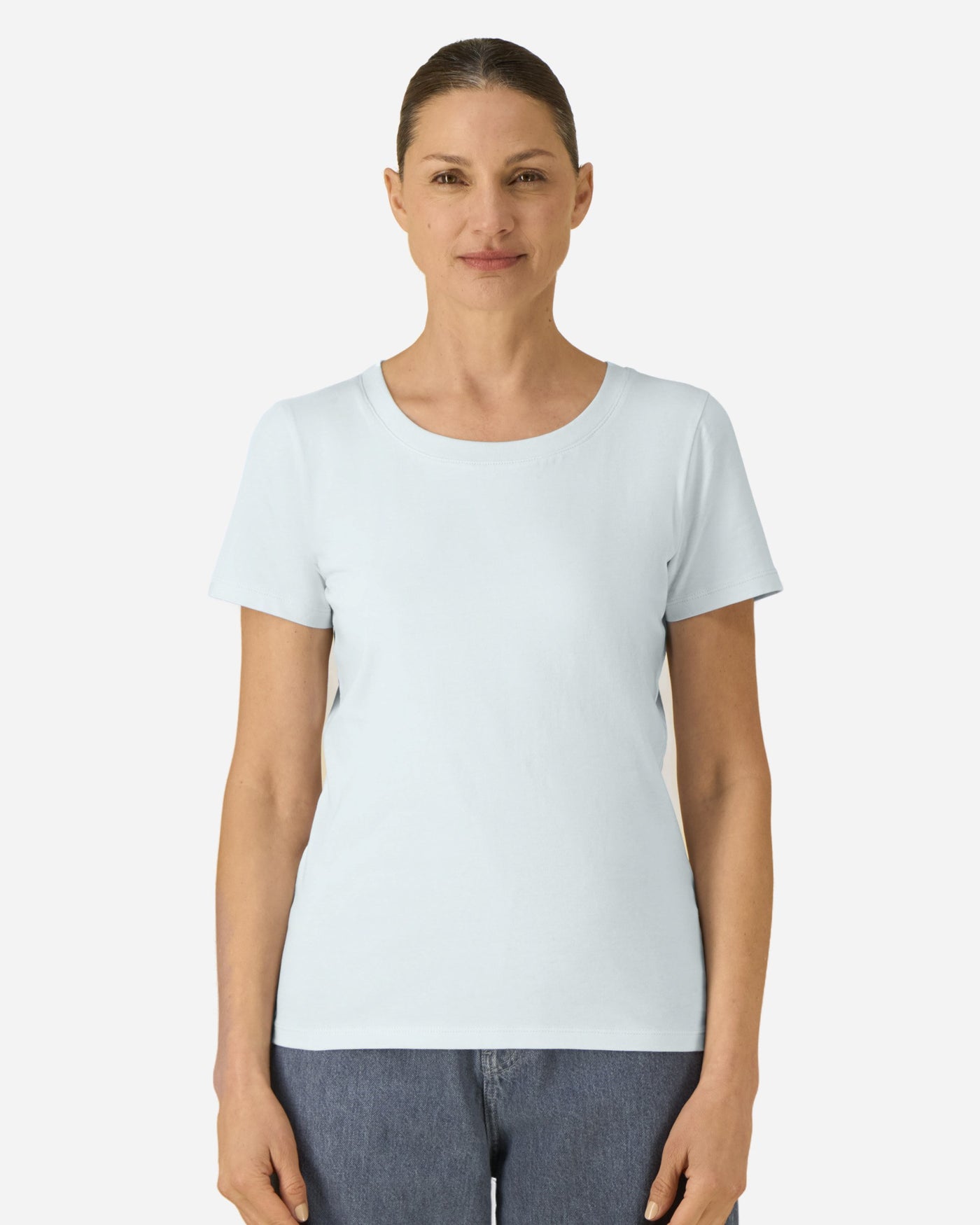 T-shirt femme Stella Expresser 2.0 porté, coloris Blue Ice