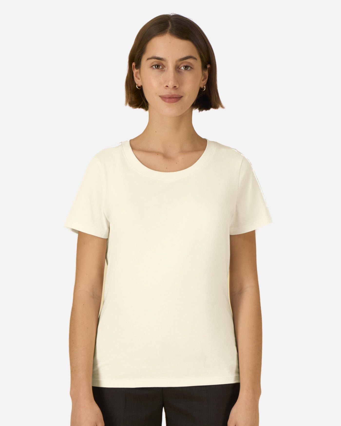 T-shirt femme Stella Expresser 2.0 porté, coloris Cream
