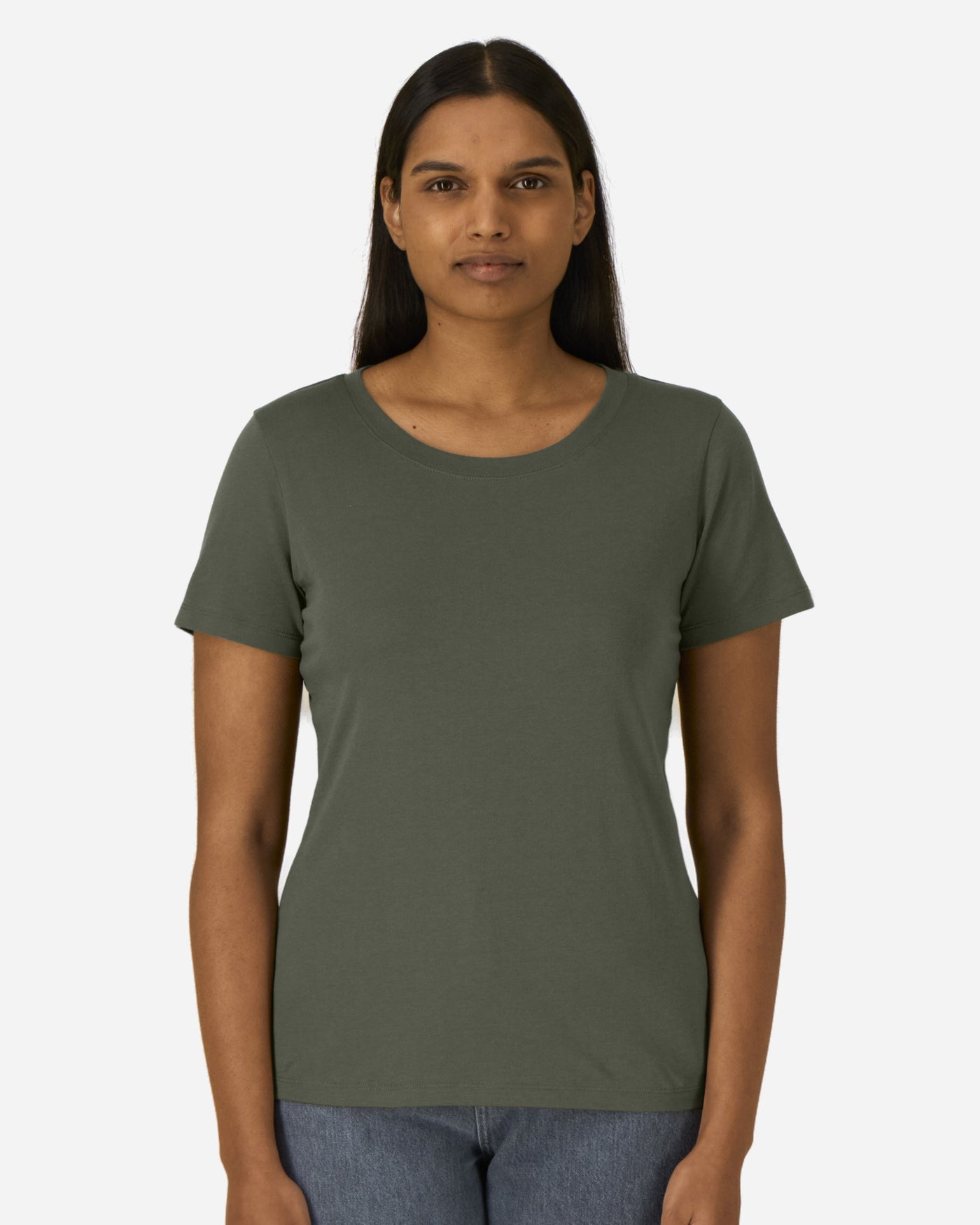 T-shirt femme Stella Expresser 2.0 porté, coloris Khaki