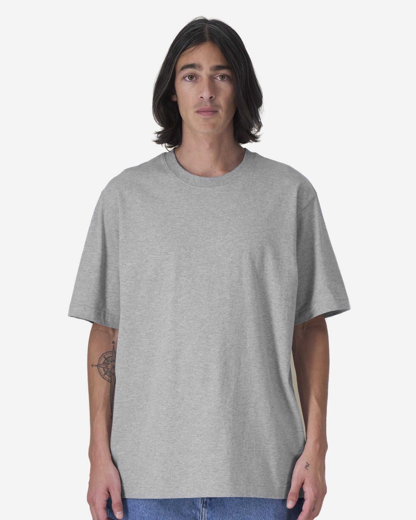 T-shirt unisexe Freestyler porté, coloris Heather Grey