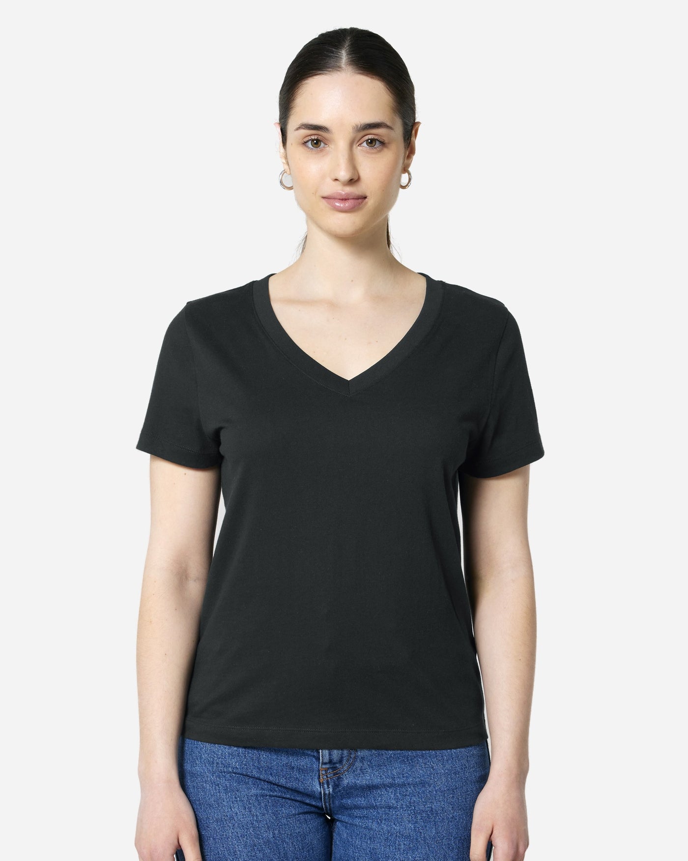 T-shirt femme Stella Isla porté, coloris Black