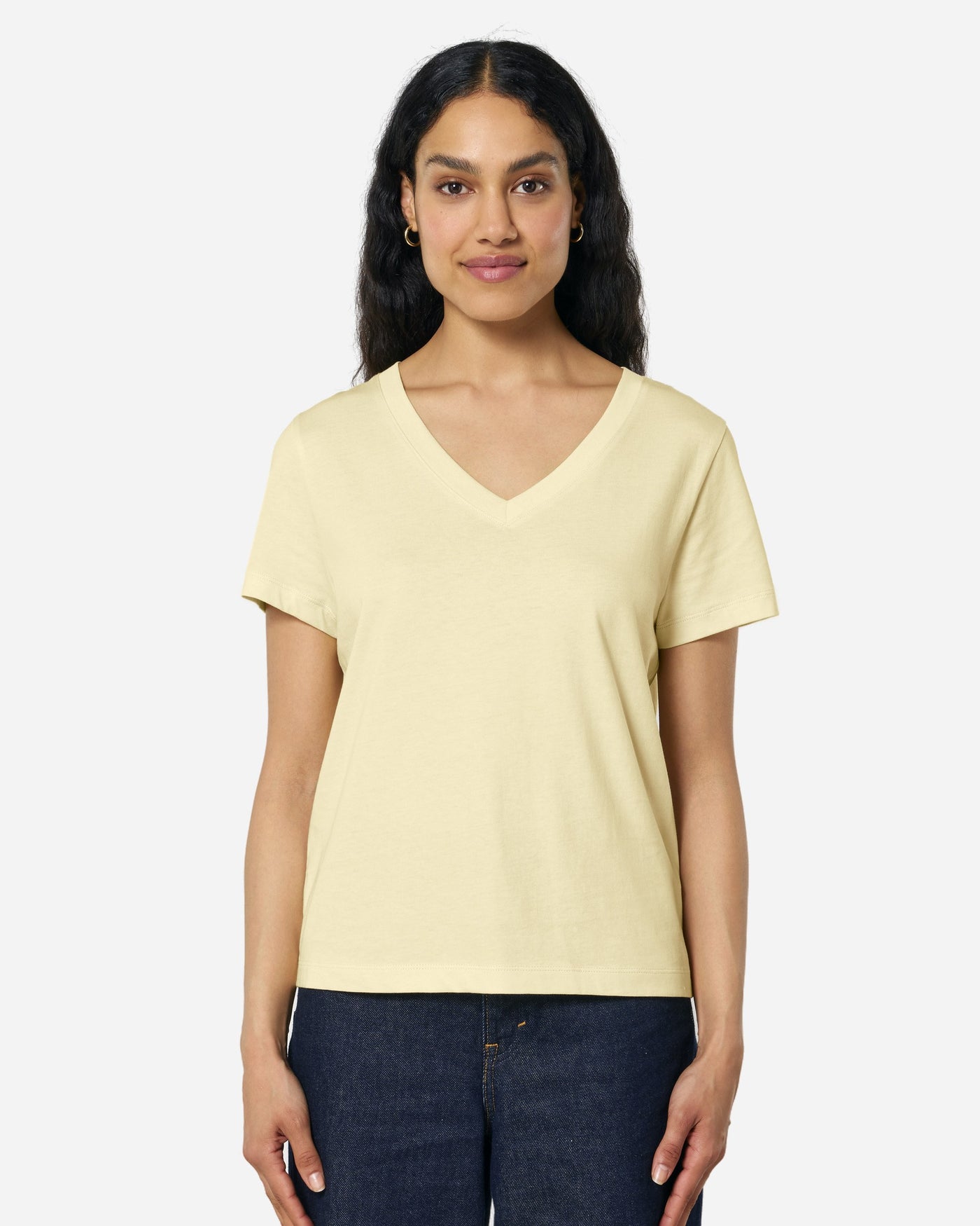 T-shirt femme Stella Isla porté, coloris Butter