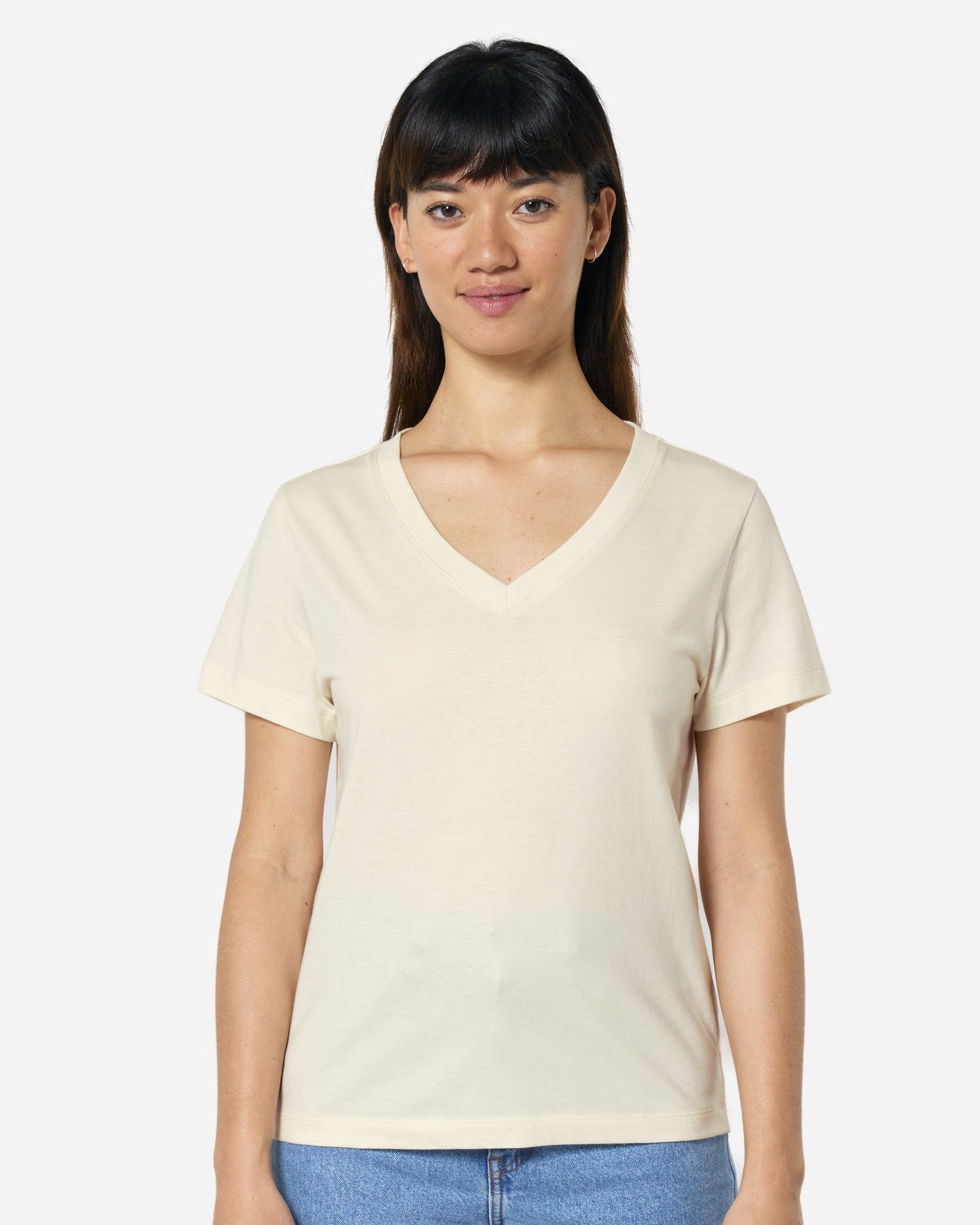 T-shirt femme Stella Isla porté, coloris Natural Raw