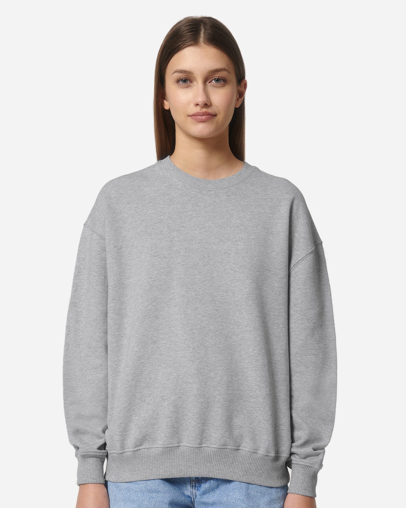 Sweat unisexe Ledger Dry porté, coloris Heather Grey