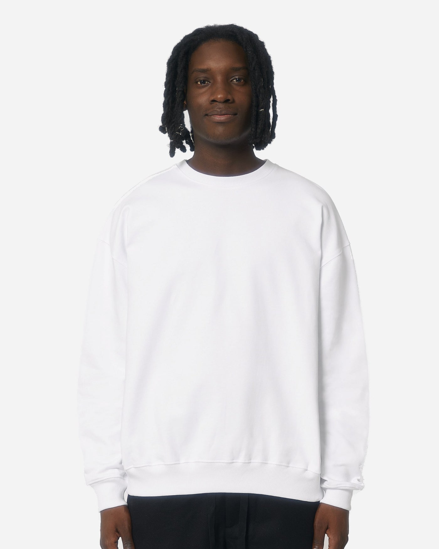 Sweat unisexe Ledger Dry porté, coloris White