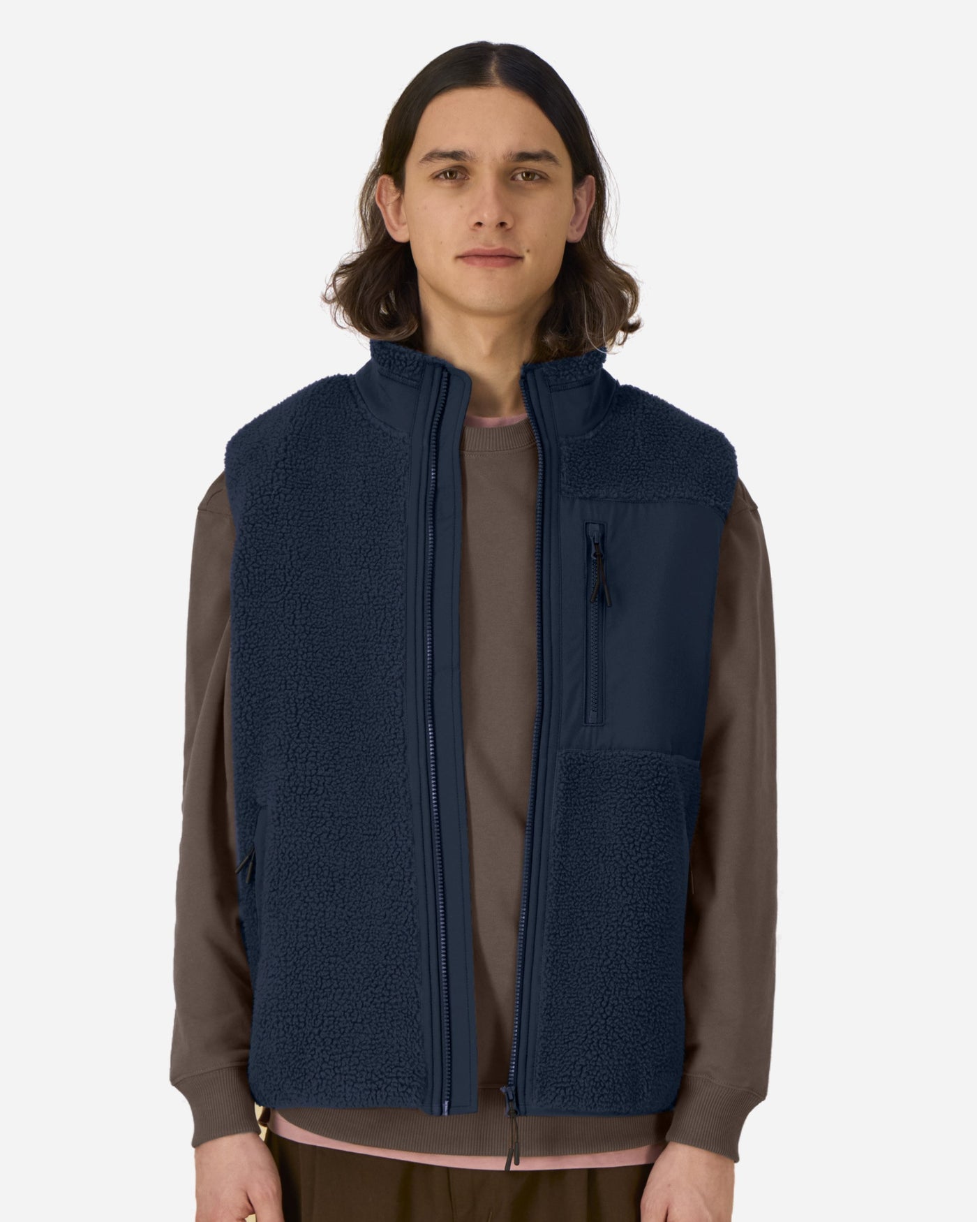 Gilet sherpa unisexe Liner porté, coloris French Navy