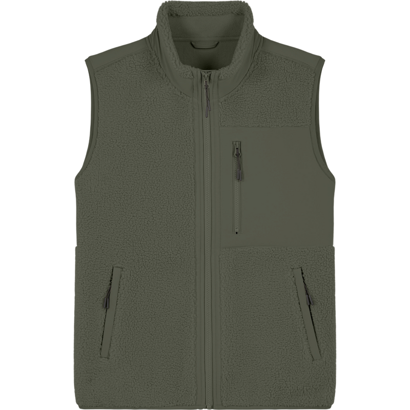 Gilet sherpa unisexe Liner à plat, coloris Khaki