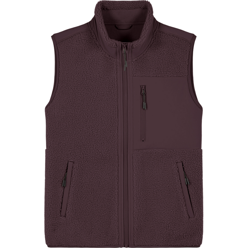 Gilet sherpa unisexe Liner à plat, coloris Red Brown