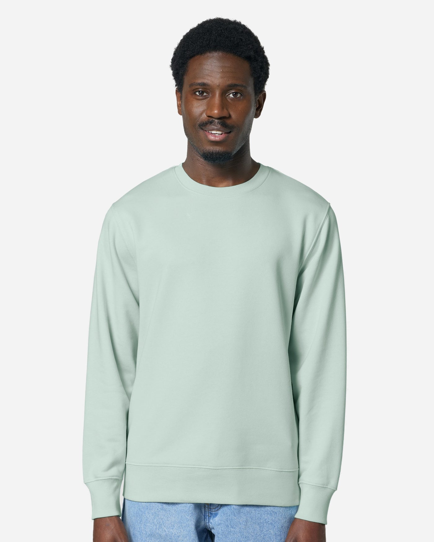 Sweat unisexe Matcher porté, coloris Caribbean Blue