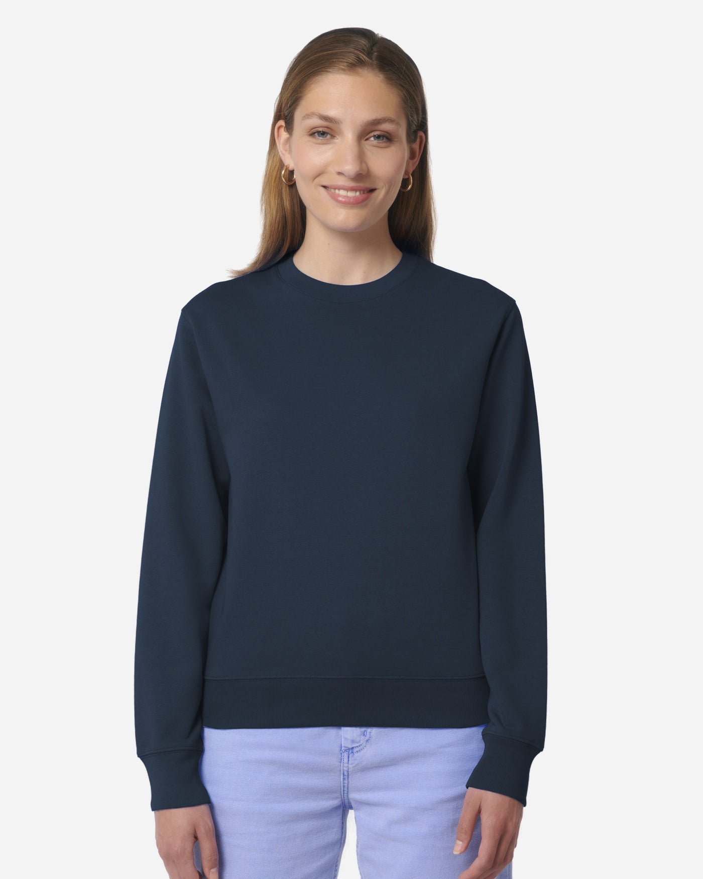 Sweat unisexe Matcher porté, coloris French Navy