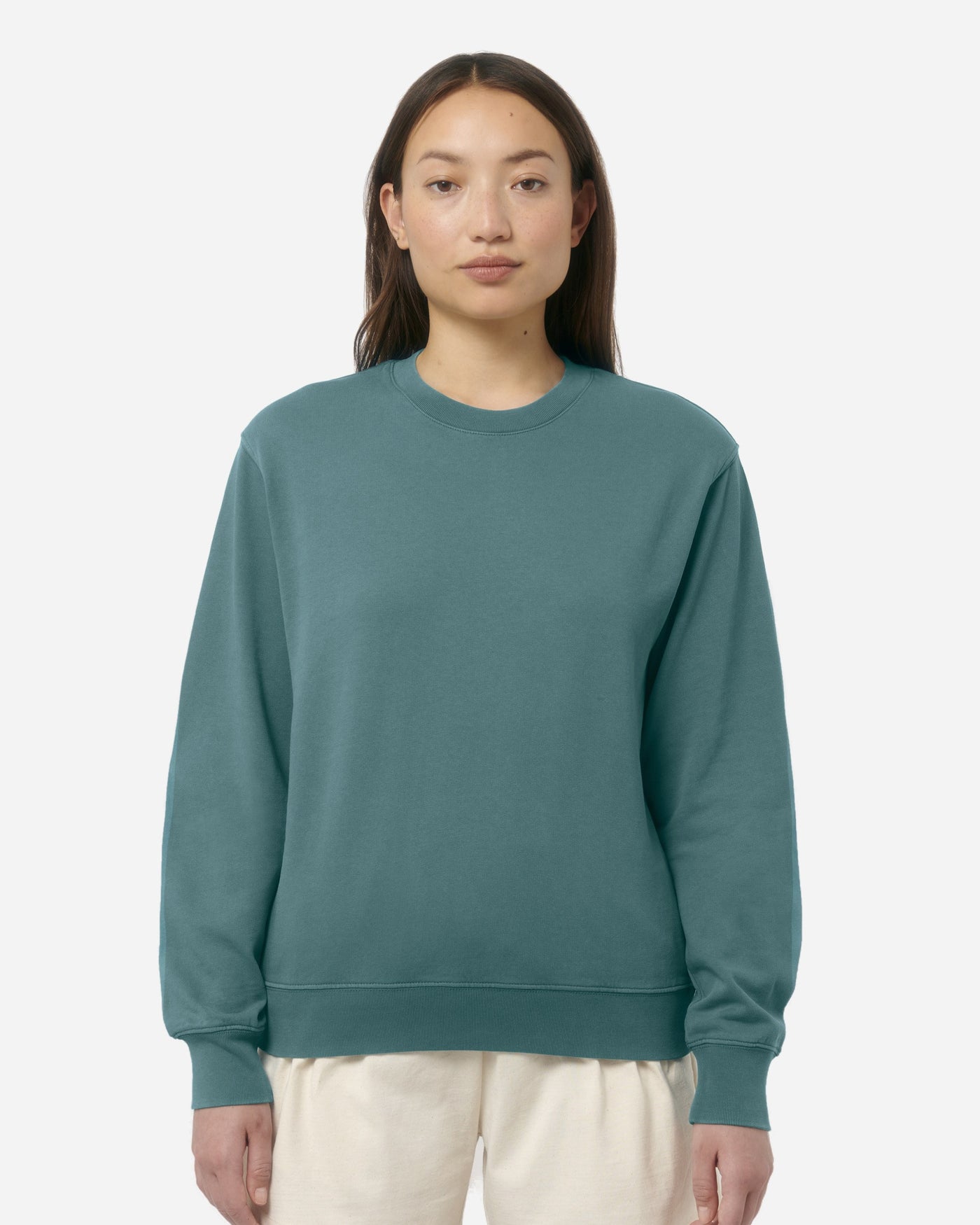 Sweat unisexe Matcher Vintage porté, coloris G. Dyed Hydro