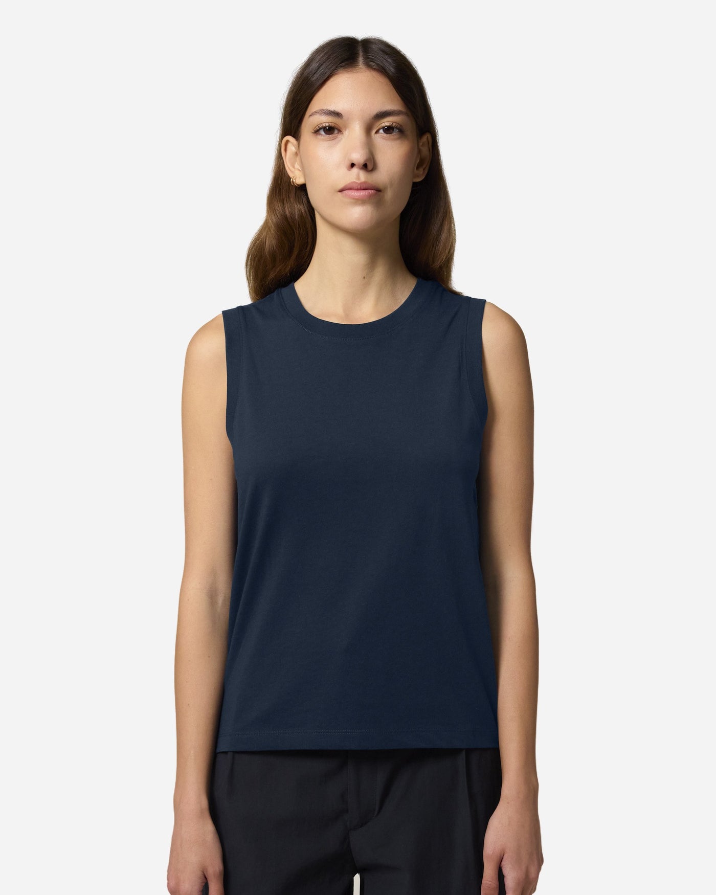 Débardeur femme Stella Mia porté, coloris French Navy