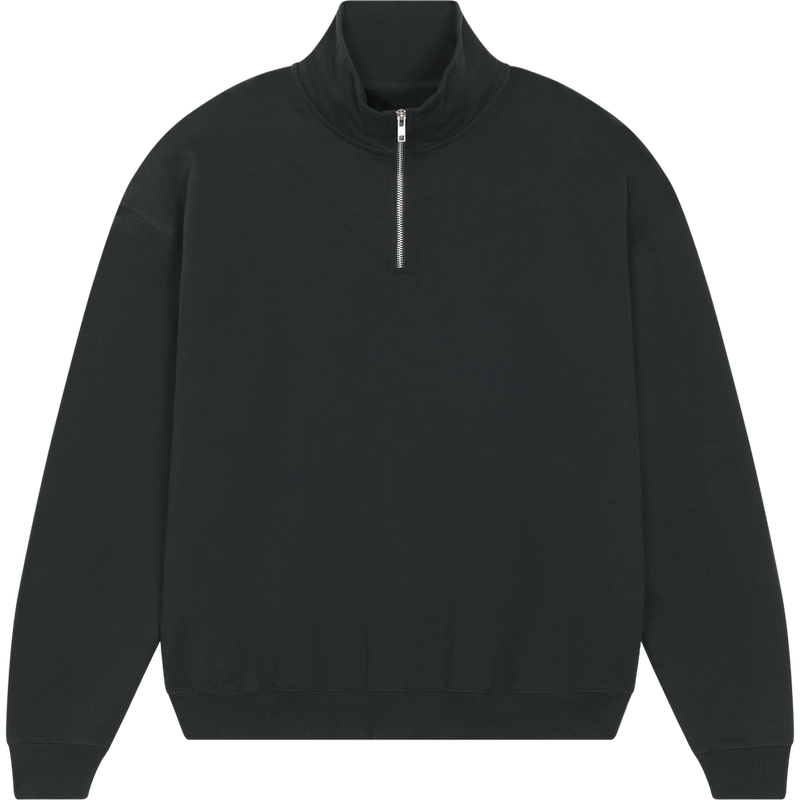 Sweat col zippé unisexe Miller Dry à plat, coloris Black