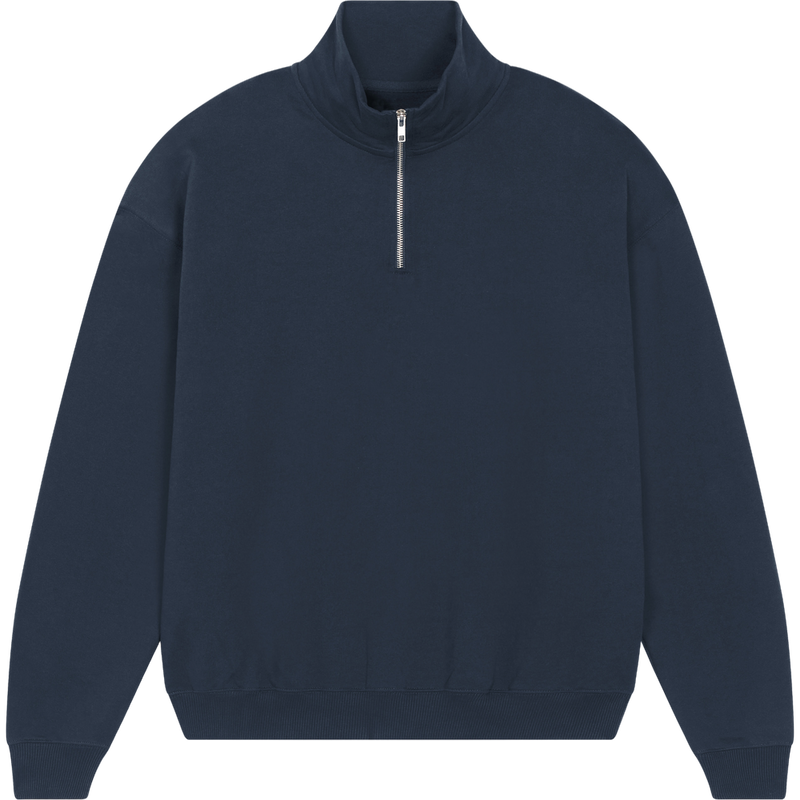 Sweat col zippé unisexe Miller Dry à plat, coloris French Navy