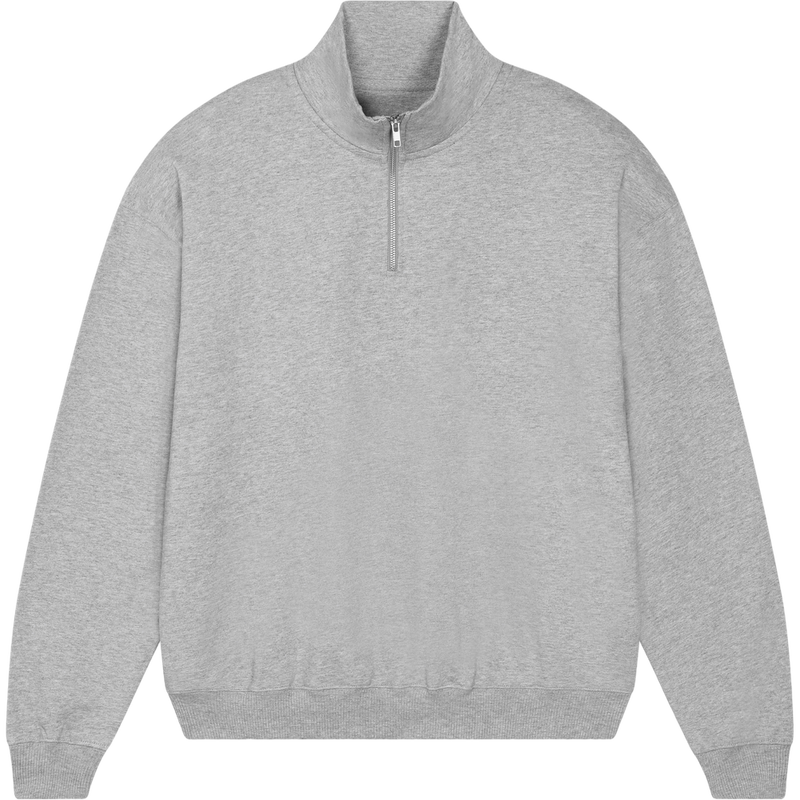 Sweat col zippé unisexe Miller Dry à plat, coloris Heather Grey
