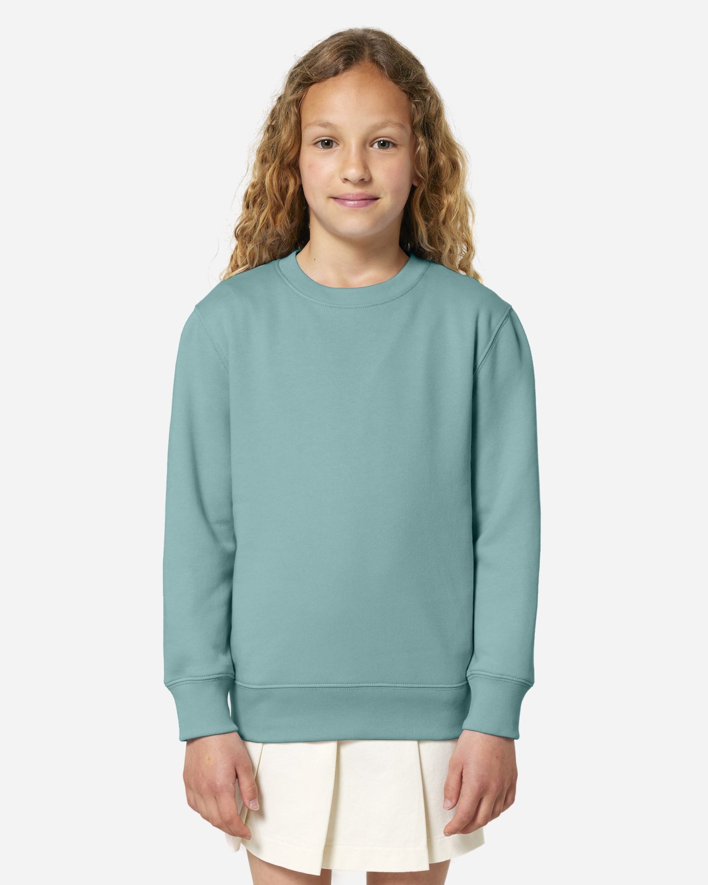 Sweat enfant Mini Changer 2.0 porté, coloris Teal Monstera