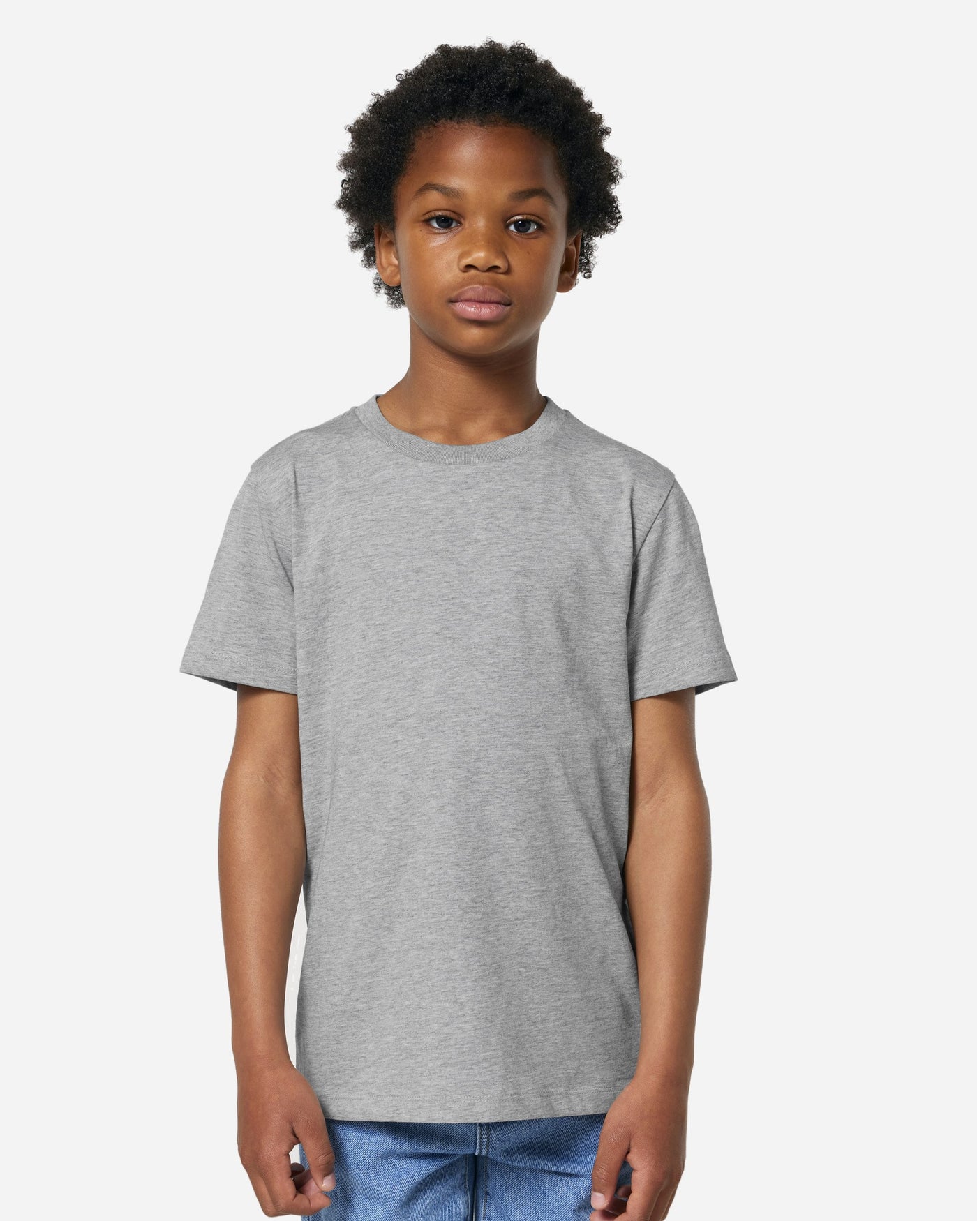 T-shirt enfant Mini Creator 2.0 porté, coloris Heather Grey
