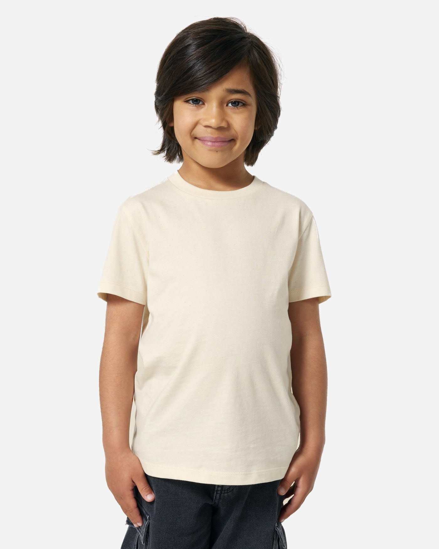 T-shirt enfant Mini Creator 2.0 porté, coloris Natural Raw